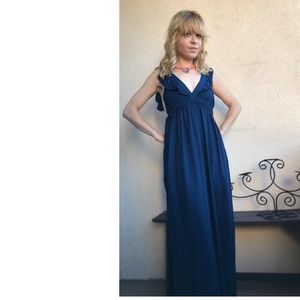 navy blue boho maxi dress